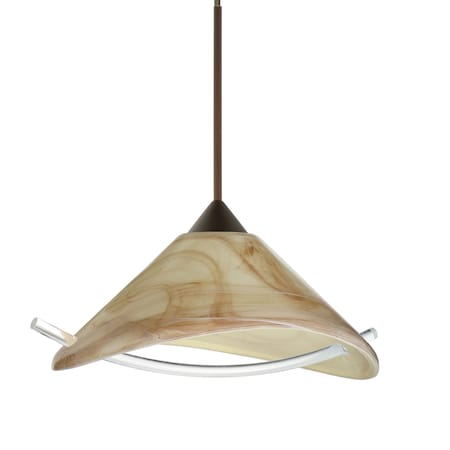Besa Lighting Hoppi Cord Pendant, Mocha/Clear, Bronze Finish, 1x5W LED 1XT-181305-LED-BR